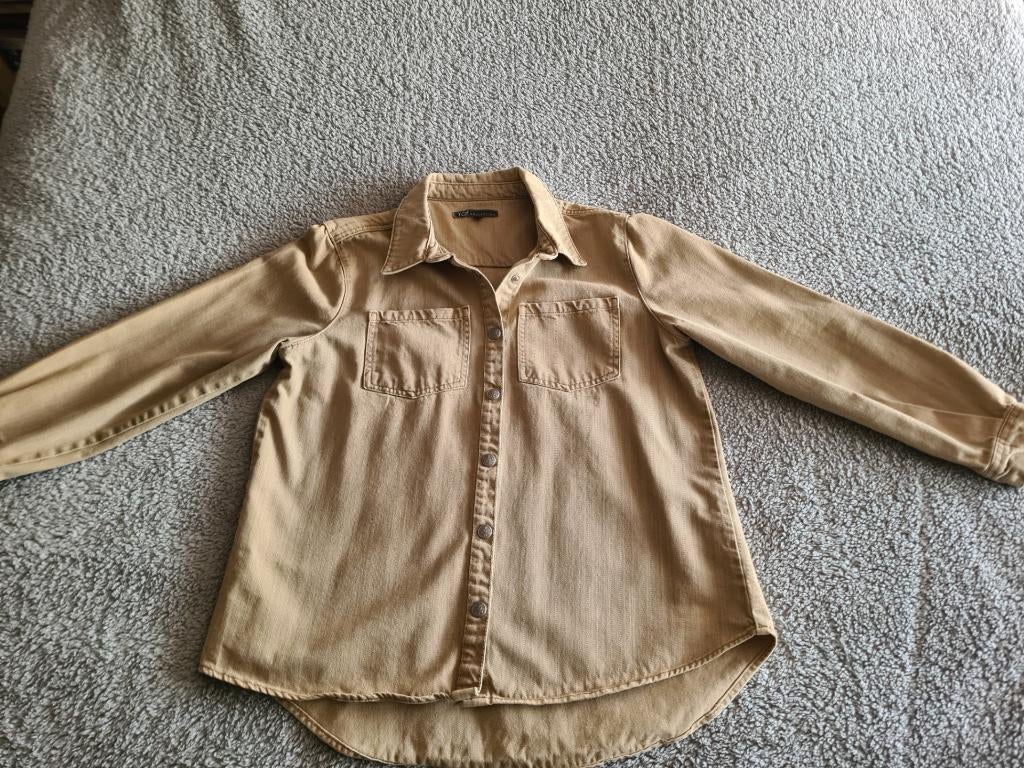 Spijkerblouse dames, Maat 38/40 (M), Beige, Ophalen of Verzenden, Zo goed als nieuw