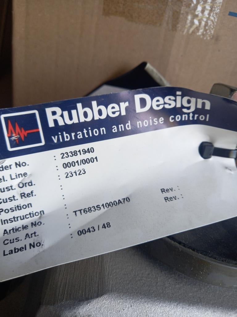 Rubber Design trillingsdempers 75 shore, Ophalen of Verzenden, Nieuw