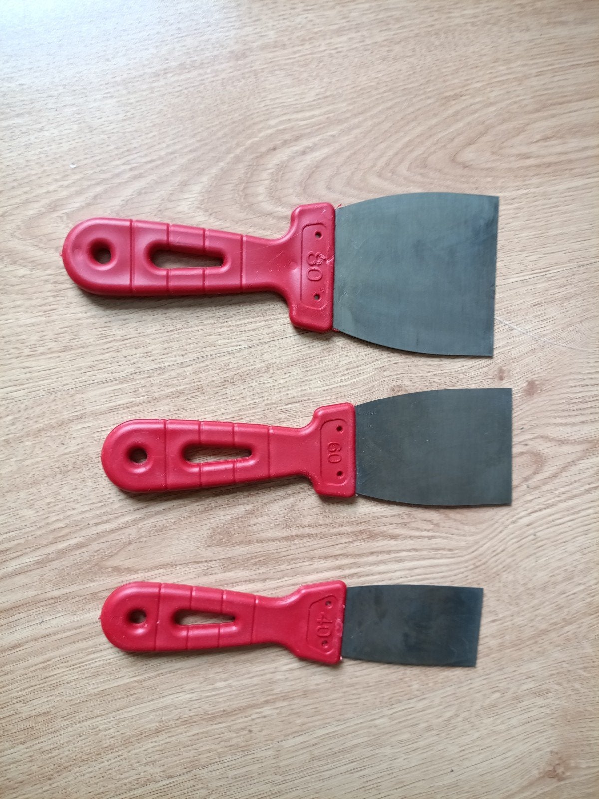 Set van 3 plamuurmessen - 40mm, 60mm, 80mm, Ophalen of Verzenden, Gebruikt, Overige typen