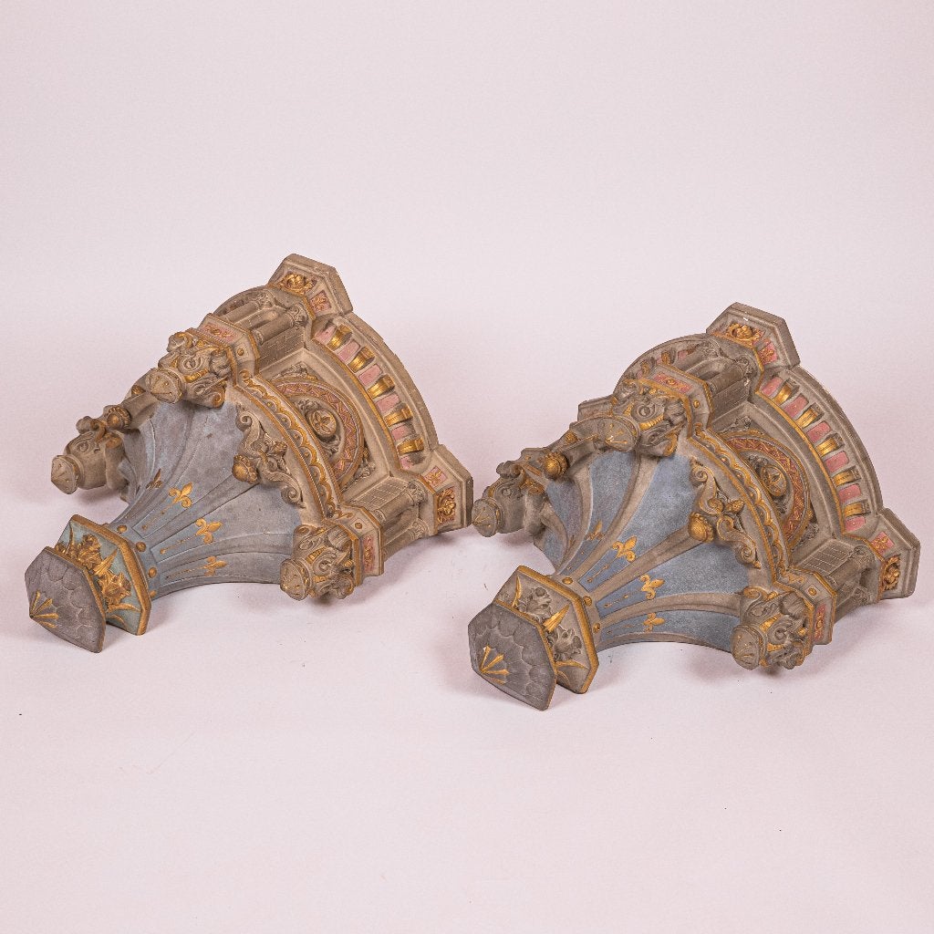 Neogotische consoles, terracotta, 19e-eeuw, Antiek en Kunst, Ophalen
