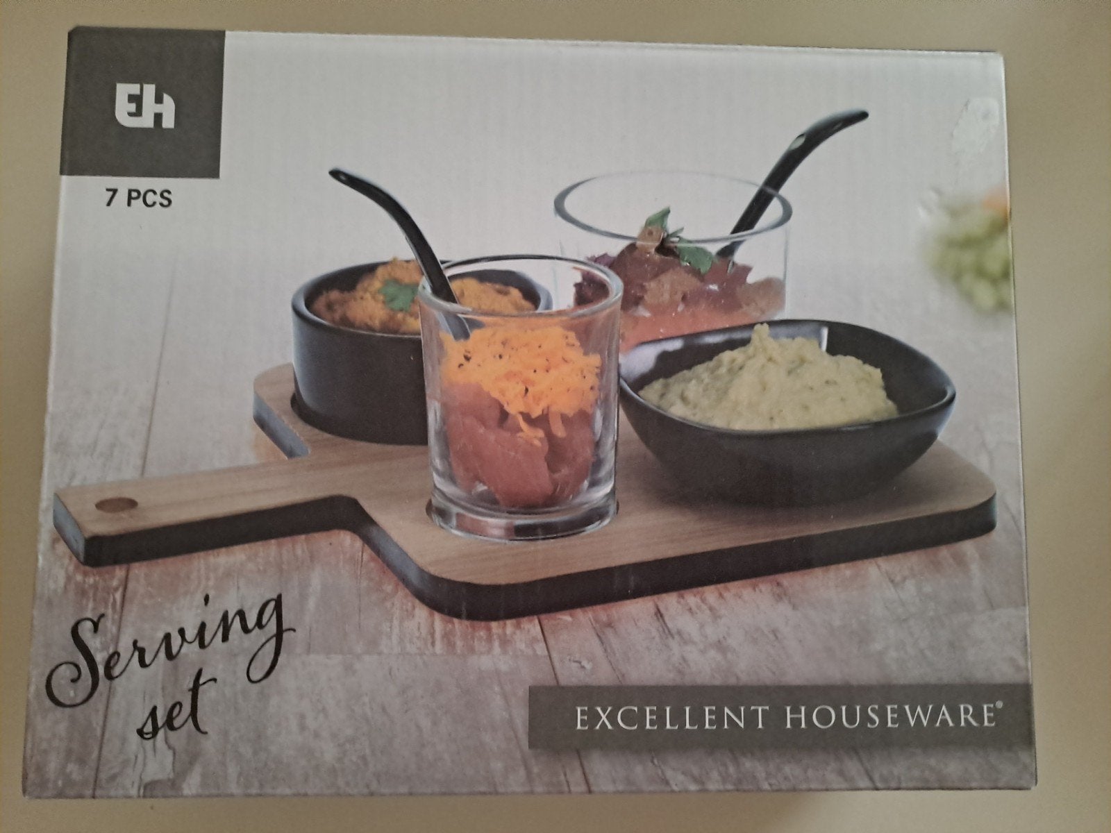 Excellent Houseware Serveerset 7-delig, Overige typen, Hout, Nieuw, Ophalen of Verzenden