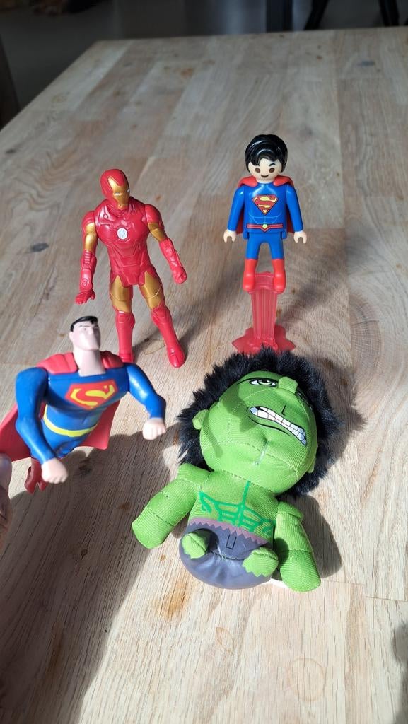 Superhelden Speelgoed Set: Iron Man, Superman, Hulk, Ophalen of Verzenden, Gebruikt
