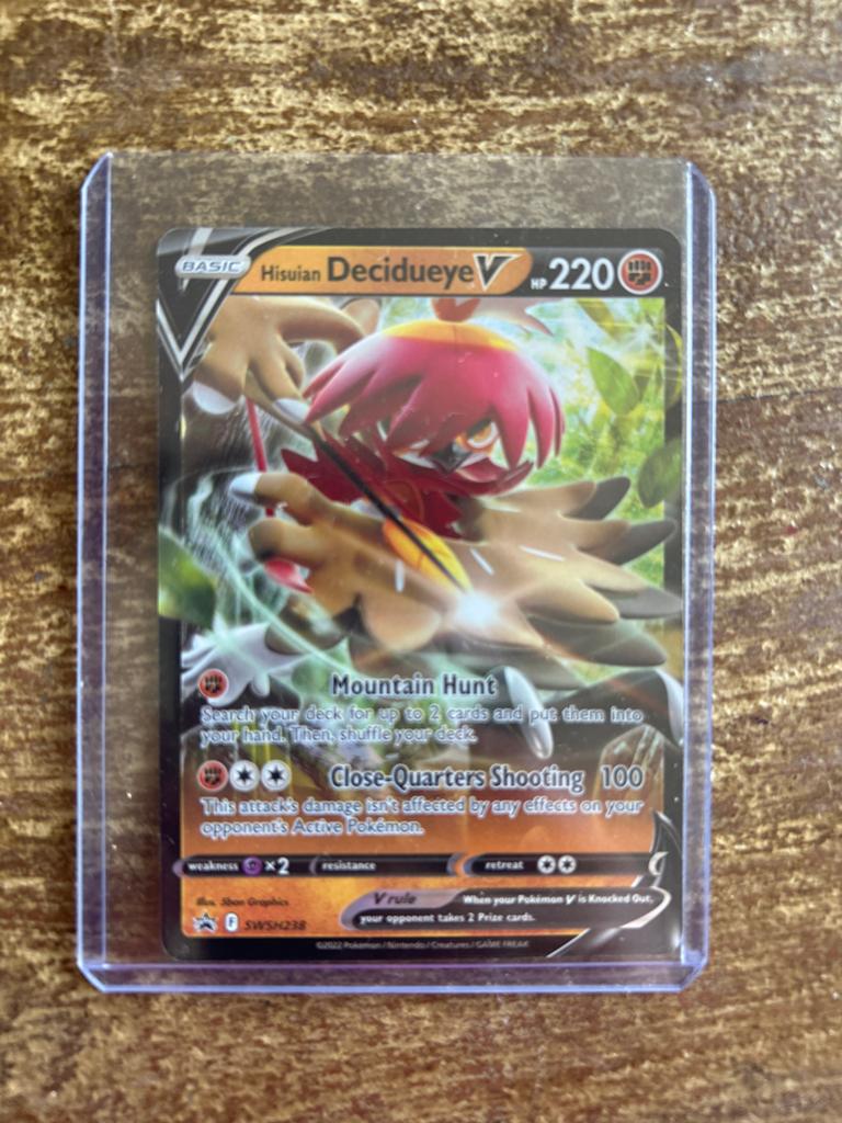 Pokémon Hisuian Decidueye V kaart (SWSH238), Ophalen of Verzenden, Zo goed als nieuw, Losse kaart