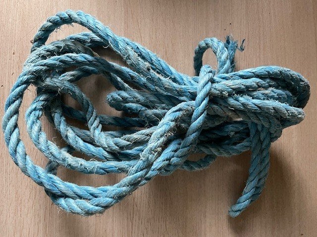Nr.274: Touw, blauw 8.00 m, Ophalen of Verzenden, Gebruikt