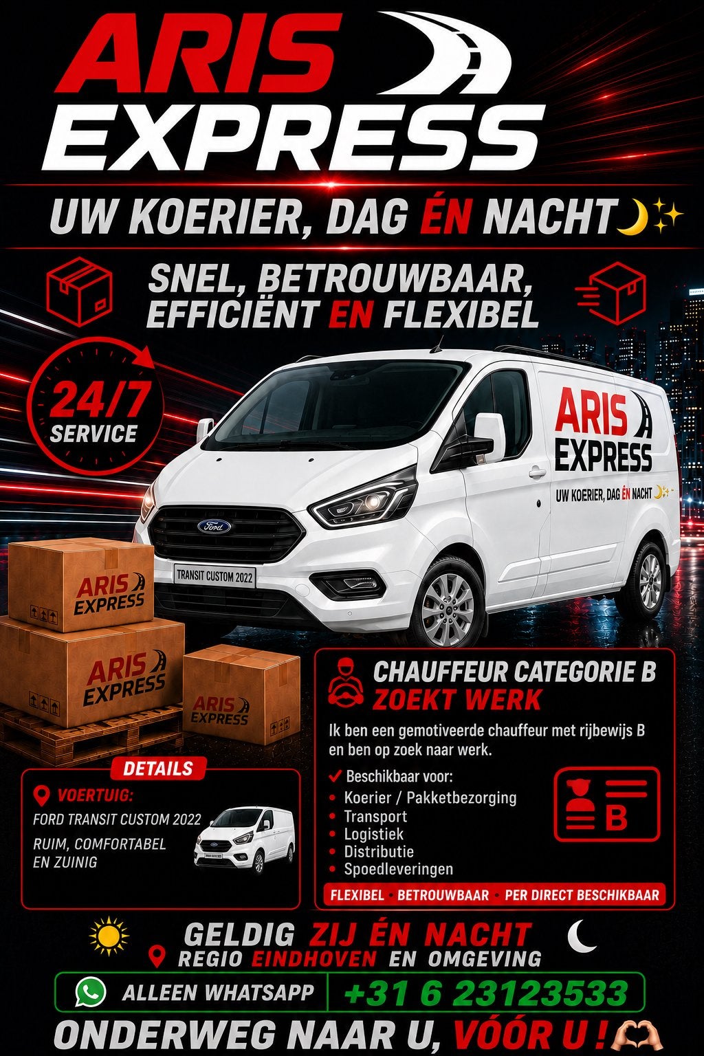 Zzp chauffeur kourierr i want work, long or short way!, Vacatures, 33 - 40 uur, Overige niveaus, Vanaf 10 jaar, Overige vormen
