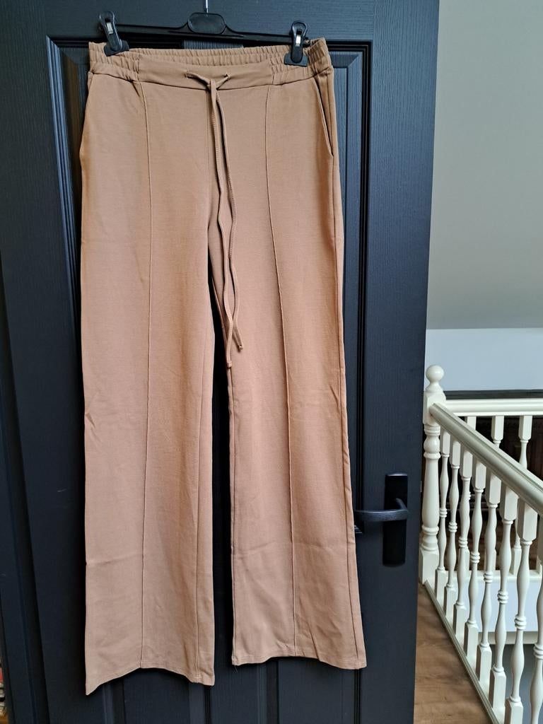 Katoenen wijde broek bruin Vera Jo mt Xl, Vera jo, Bruin, Maat 46/48 (XL) of groter, Nieuw