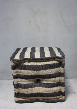 Oosterse Stoere Kelim Poef Boho Ibiza Stoel Landelijke Kruk, 125 cm of meer, Rond, Nieuw, Ophalen of Verzenden
