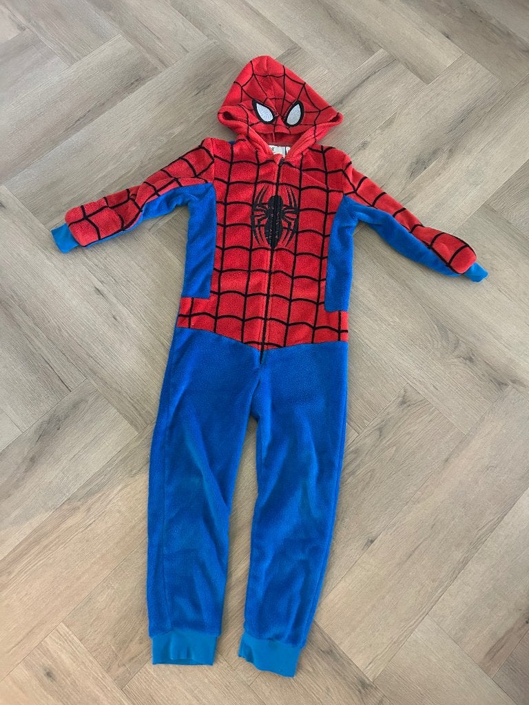 H&M onesie Spider-Man 122/128, Nacht- of Onderkleding, Gebruikt, H&M, Ophalen of Verzenden