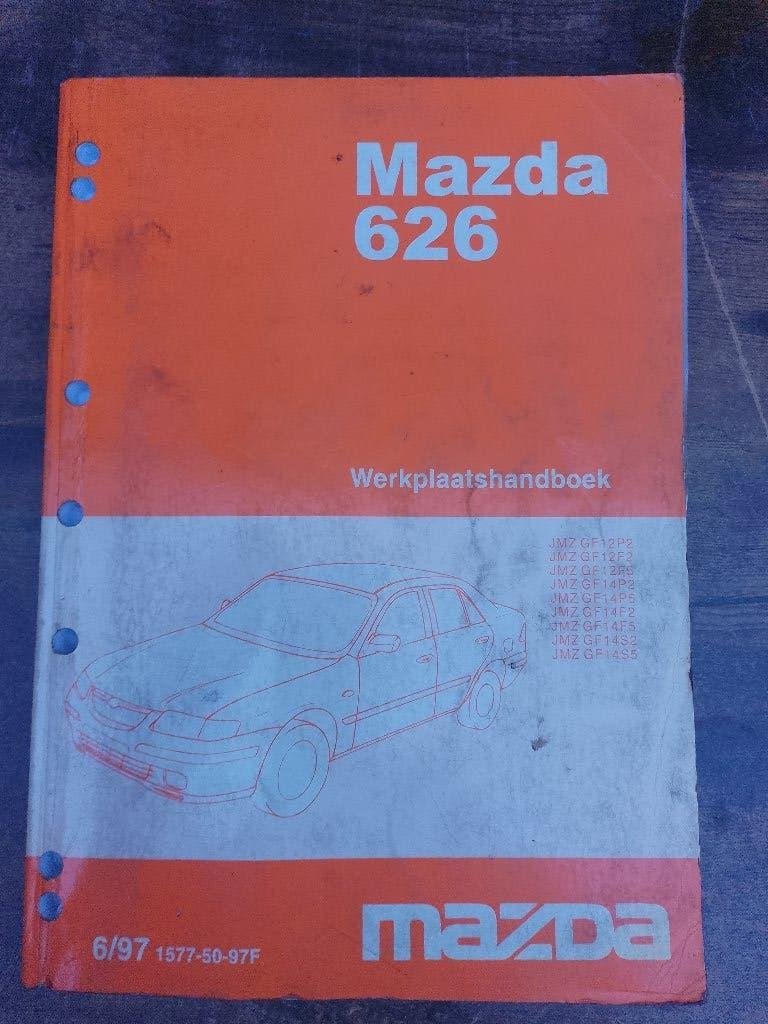 Dealer dik werkplaatsboek Mazda 626  vanaf 1997, Ophalen of Verzenden, Gelezen, Mazda