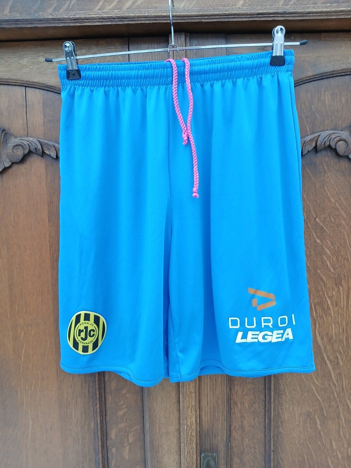 Nieuwe blauwe Roda JC voetbalbroek maat L, Maat 52/54 (L), Blauw, Nieuw, Ophalen of Verzenden