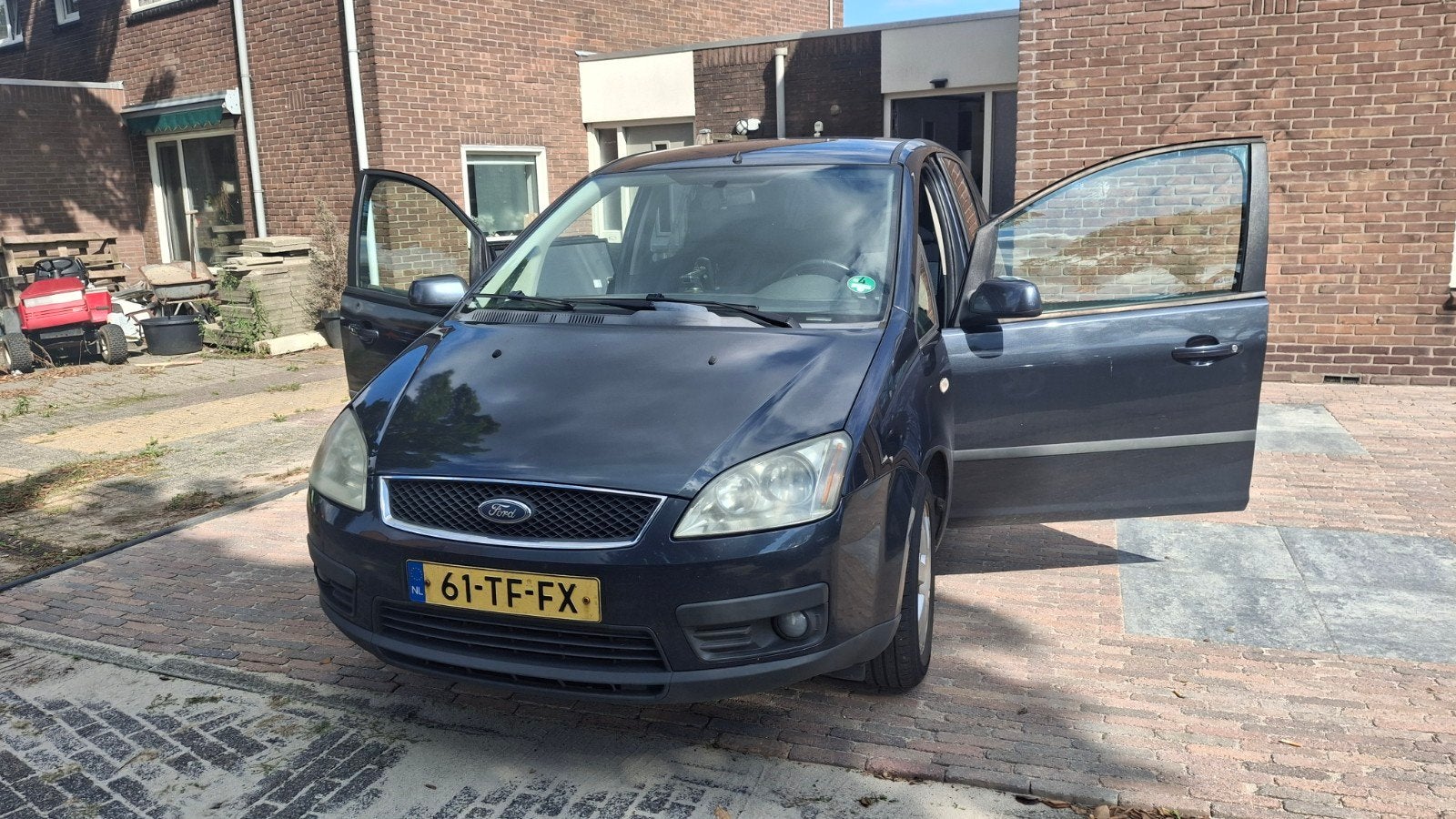 Ford C-Max 1.6 74KW 2006 Grijs, Auto's, Voorwielaandrijving, 1596 cc, 4 cilinders, 100 pk