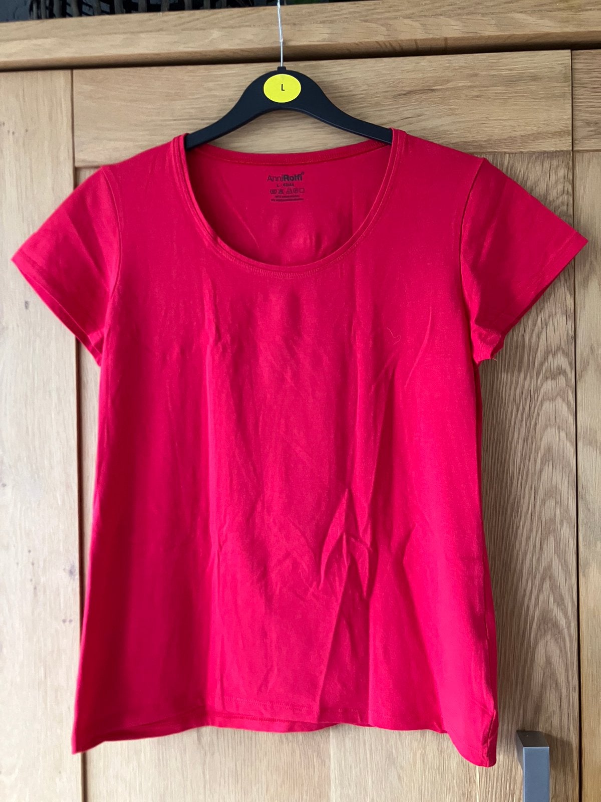 Nieuw=rood t hirt stretch katoen=Anni Rolfi/42-44, Kleding | Dames, T-shirts, Maat 42/44 (L), Nieuw, Ophalen of Verzenden, Korte mouw