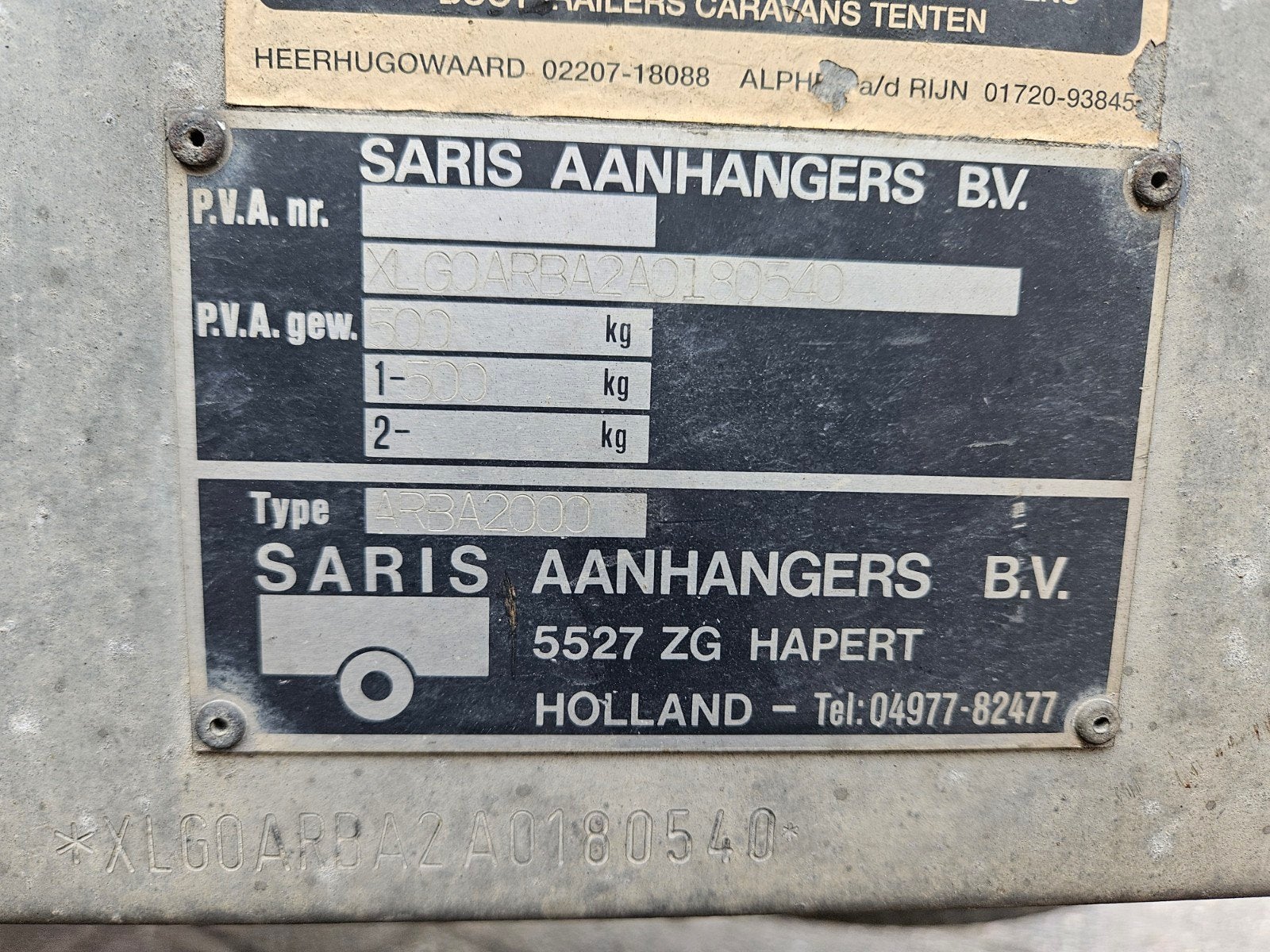 Saris Arba 2000 aanhangwagen - 103x154cm, Auto diversen, Ophalen