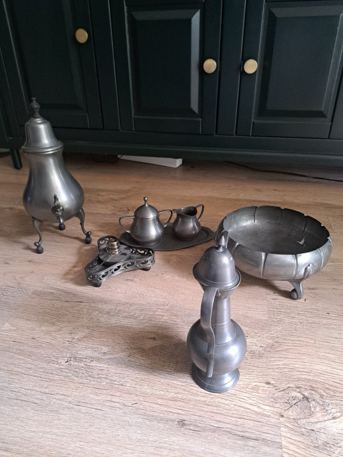 Diverse Vintage Tinnen Collectie – Kannen, Bekers & Siertin, Ophalen of Verzenden