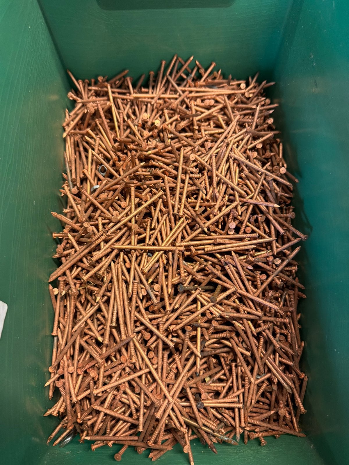 5,5 kg verkoperde spijkers - lengte 5 cm, Ophalen of Verzenden, Gebruikt, Minder dan 50 mm, Spijkers