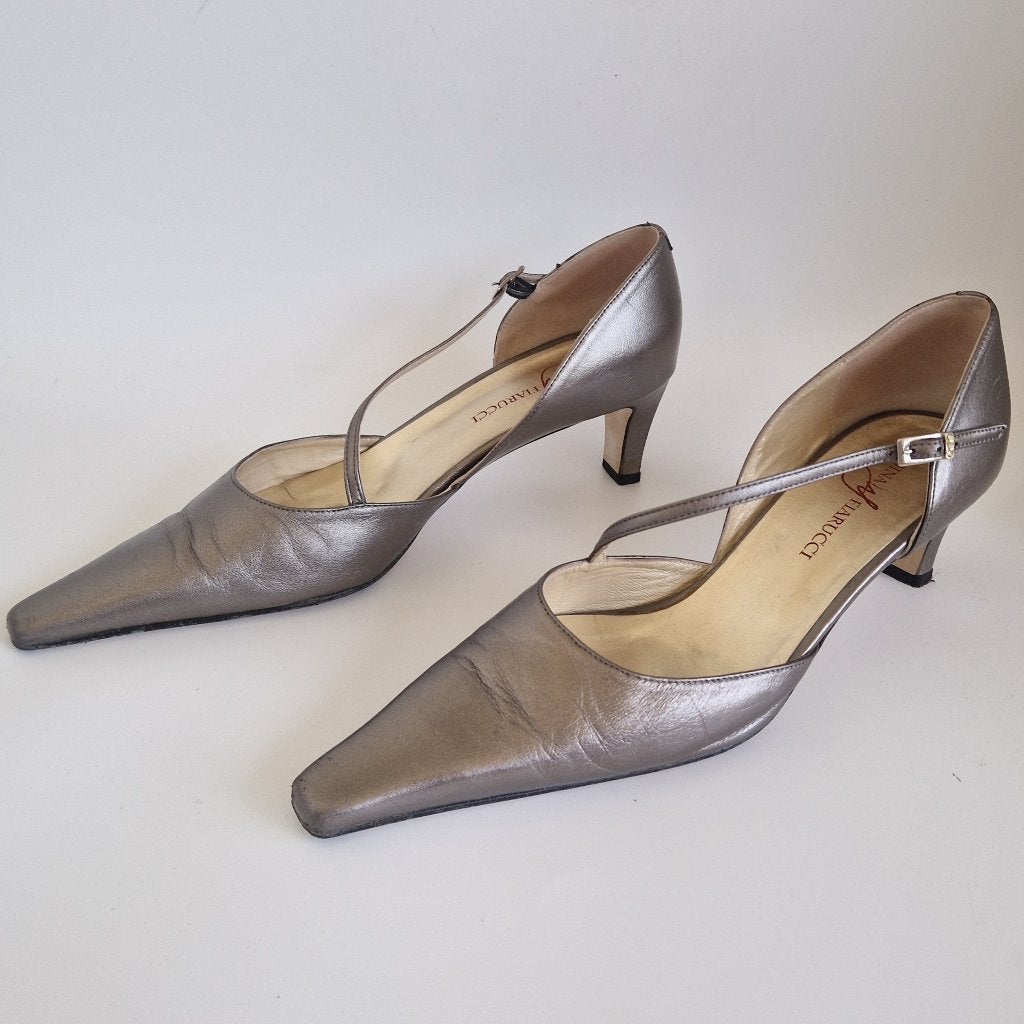 Nina Fiarucci metallic leren pumps met bandje. Maat 7, Kleding | Dames, Pumps, Overige kleuren, Nijmegen, Verhip-vintage.nl