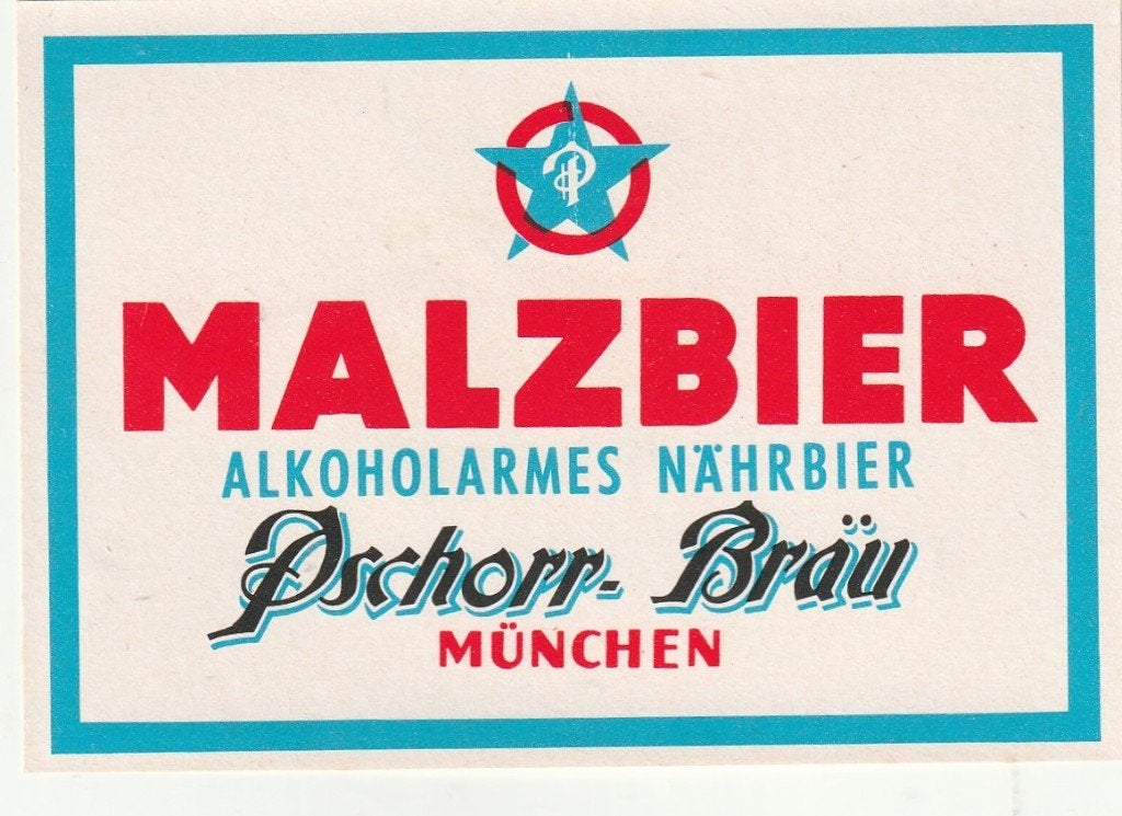 oud bieretiket Deutschland Pschorr-Bräu : Malzbier (b), Verzenden, Gebruikt, Overige typen, Overige merken