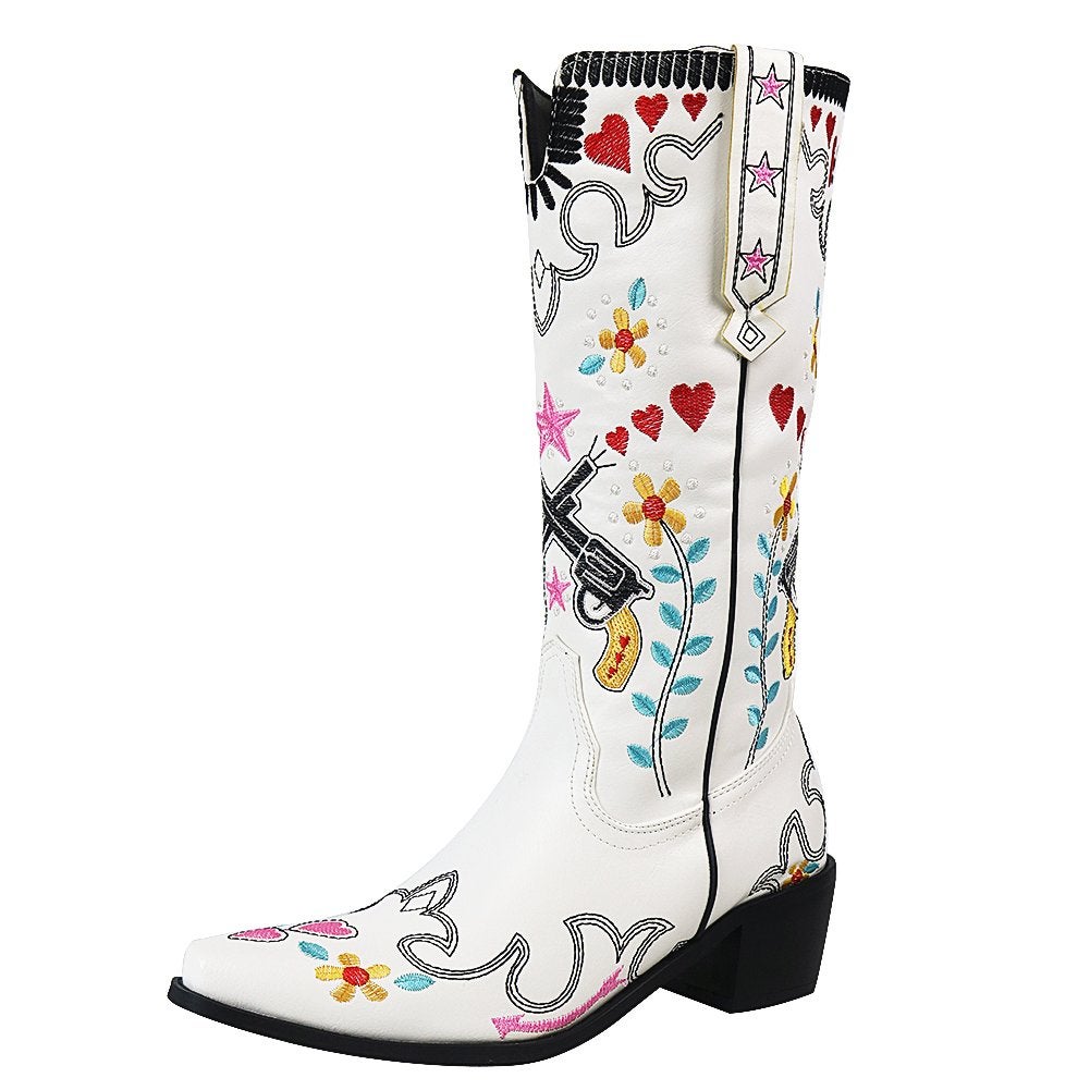 Witte dames cowgirl laarzen / western cowboy boots vrouwen, Verzenden, Nieuw, Wit, Hoge laarzen
