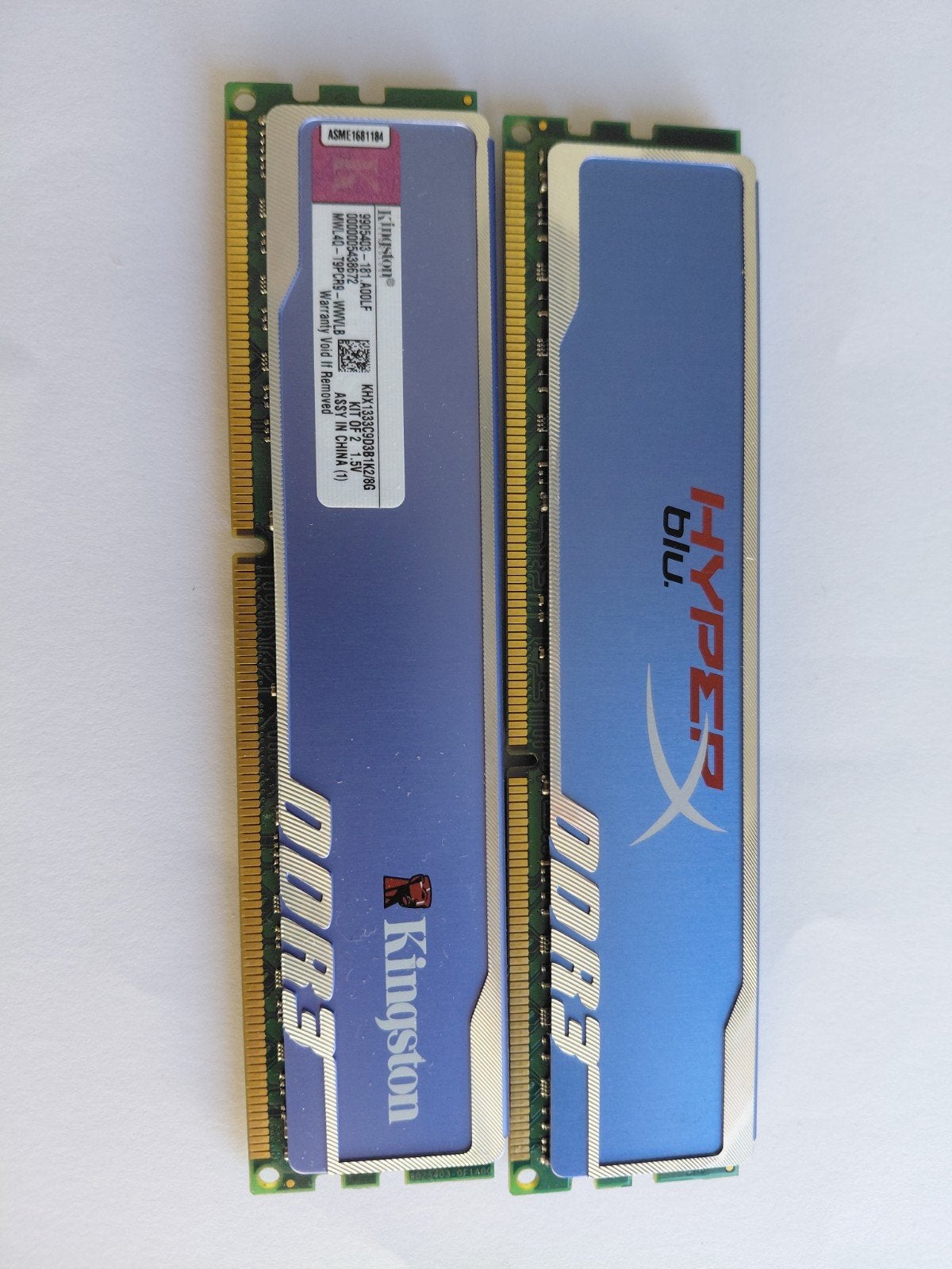 2x 8GB DDR3 RAM Geheugenmodules (Kingston HyperX), Ophalen, DDR3, Zo goed als nieuw, Desktop
