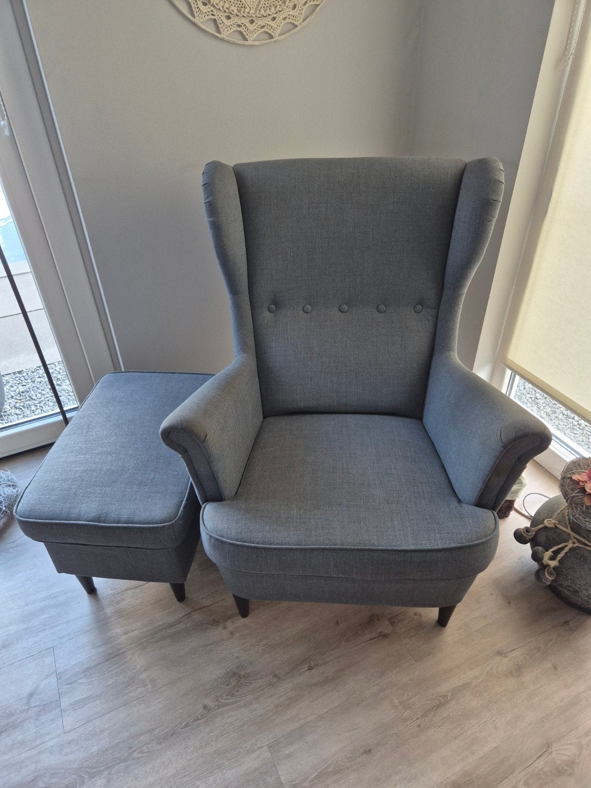 Ikea Strandmon stoel / fauteuil, Huis en Inrichting, Fauteuils, Ophalen, Zo goed als nieuw, Stof