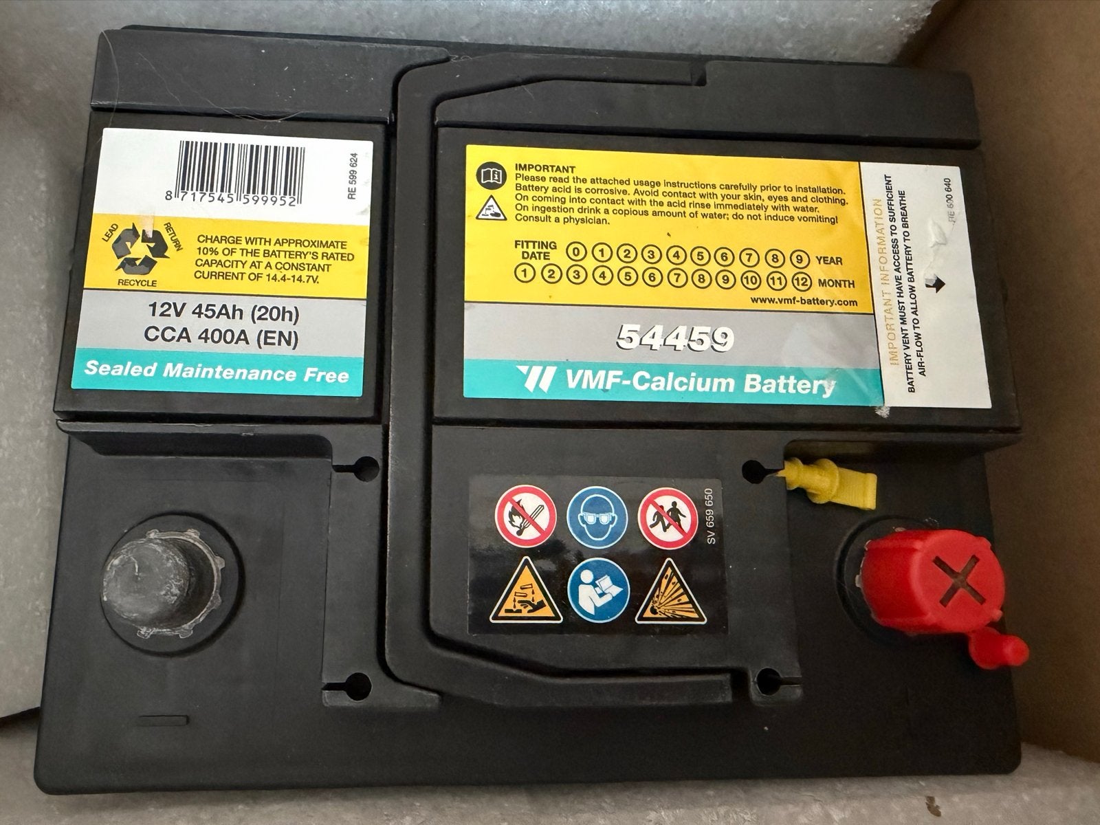 Nieuwe VMF Calcium Accu 12V 45Ah 400A (EN) - Onderhoudsvrij, Ophalen, Nieuw