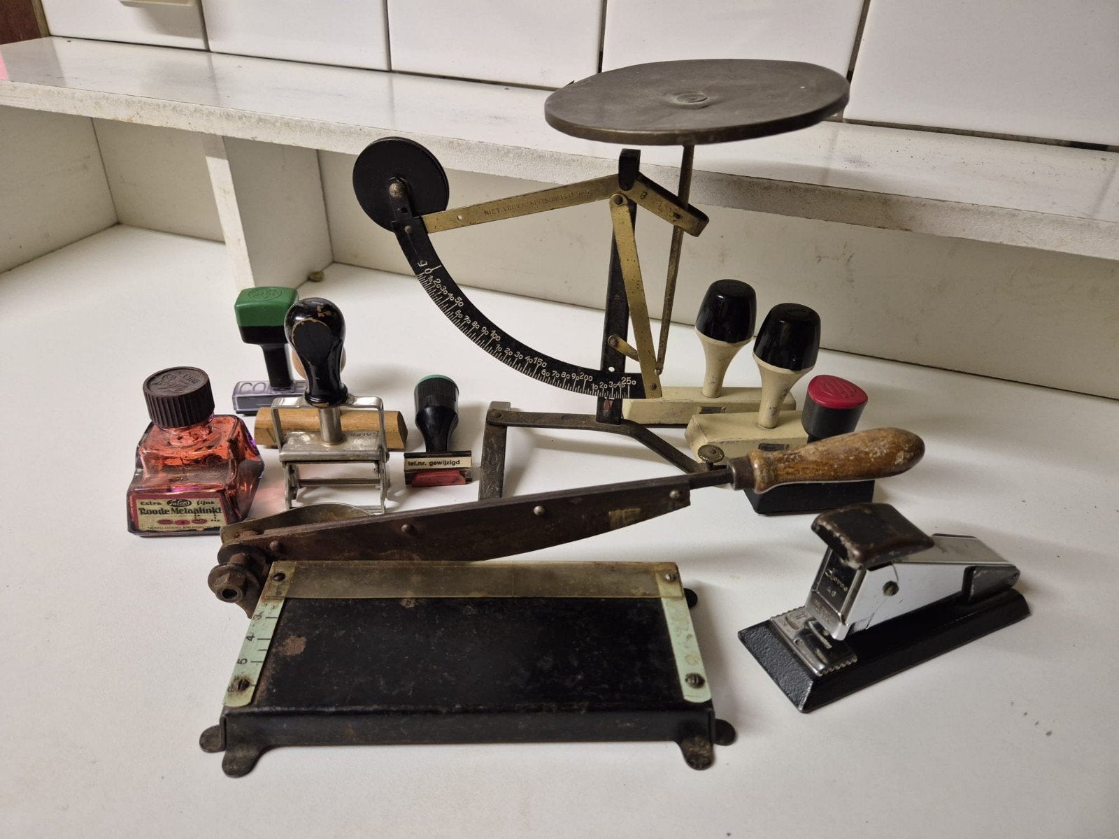 Antieke bureau spulletjes - Nostalgische set, Ophalen of Verzenden