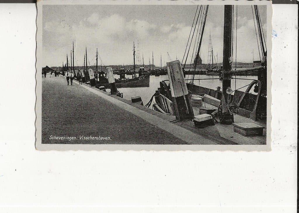 Scheveningen Vissershaven met Sch 36 ri Ginneken A Klitzsch, Verzamelen, Ophalen of Verzenden, 1920 tot 1940, Gelopen, Zuid-Holland