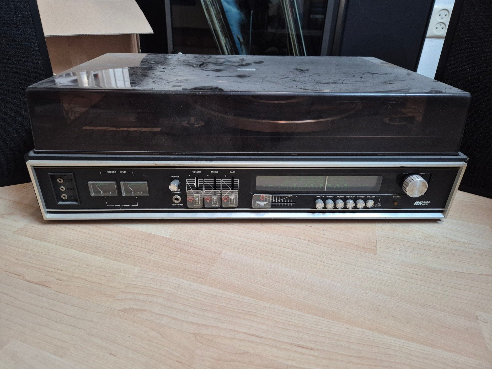 Audiosonic Platenspeler en Cassetterecorder met Radio, Ophalen of Verzenden, Gebruikt, Platenspeler, Overige merken