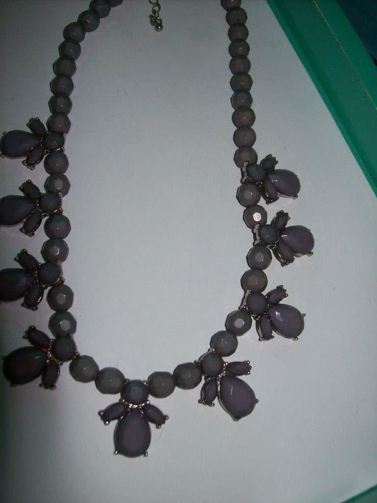 Ketting Grijs tint Mooie steen Kraal Hangertjes Fraai model, Sieraden, Tassen en Uiterlijk, Kettingen, Overige materialen, Verzenden