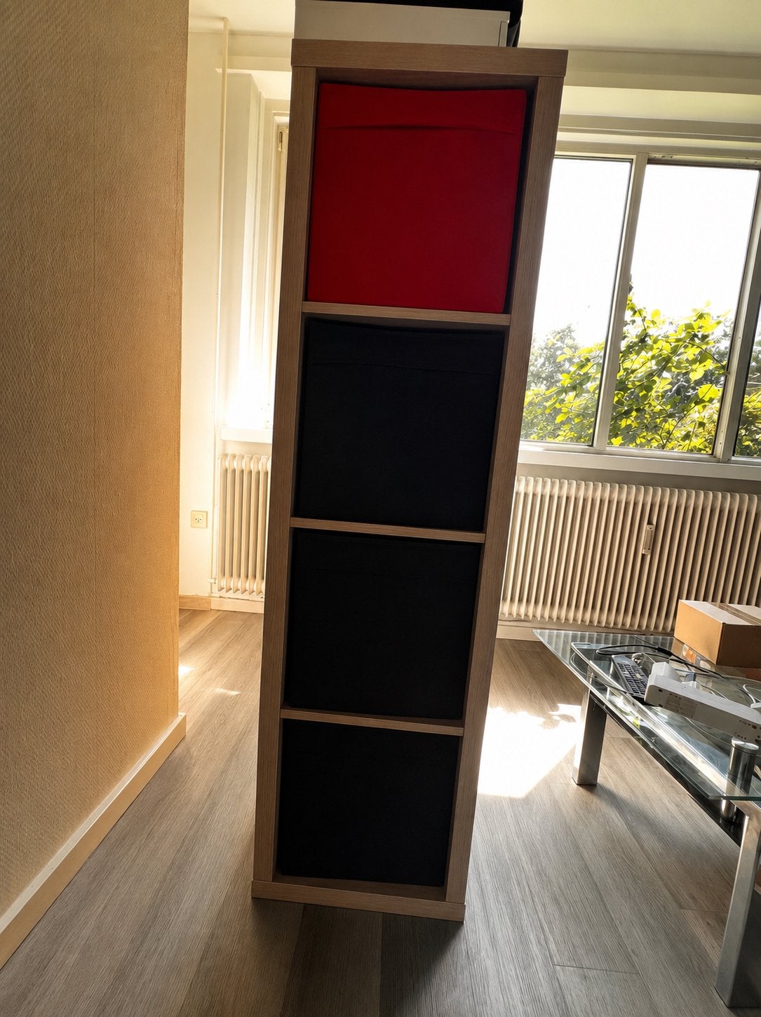 IKEA Kallax kast met opbergboxen, Ophalen, Met plank(en), Minder dan 50 cm, Gebruikt
