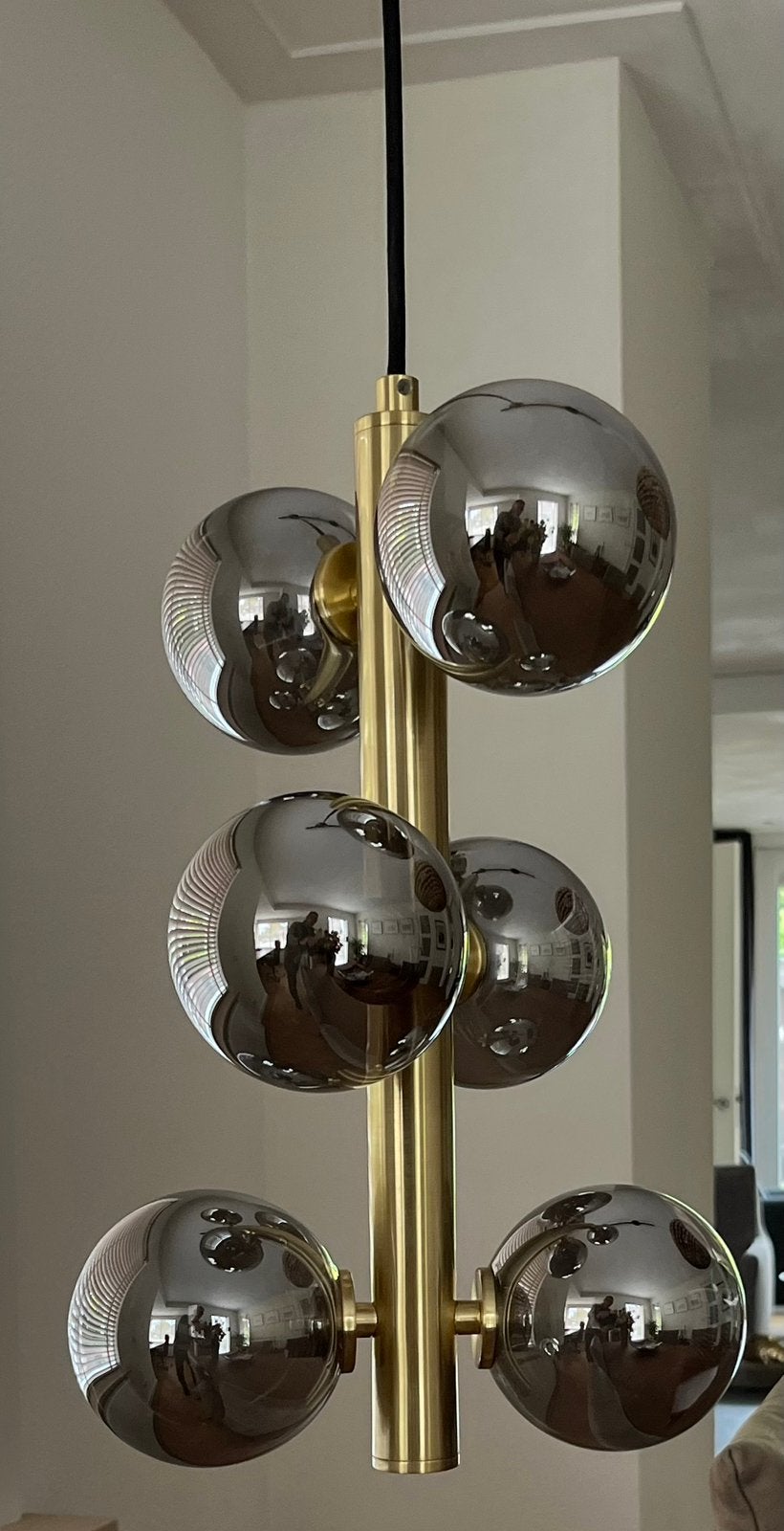 Lucide hanglamp, model Tycho, goudkleurig/messing, Huis en Inrichting, Ophalen, Zo goed als nieuw, Glas
