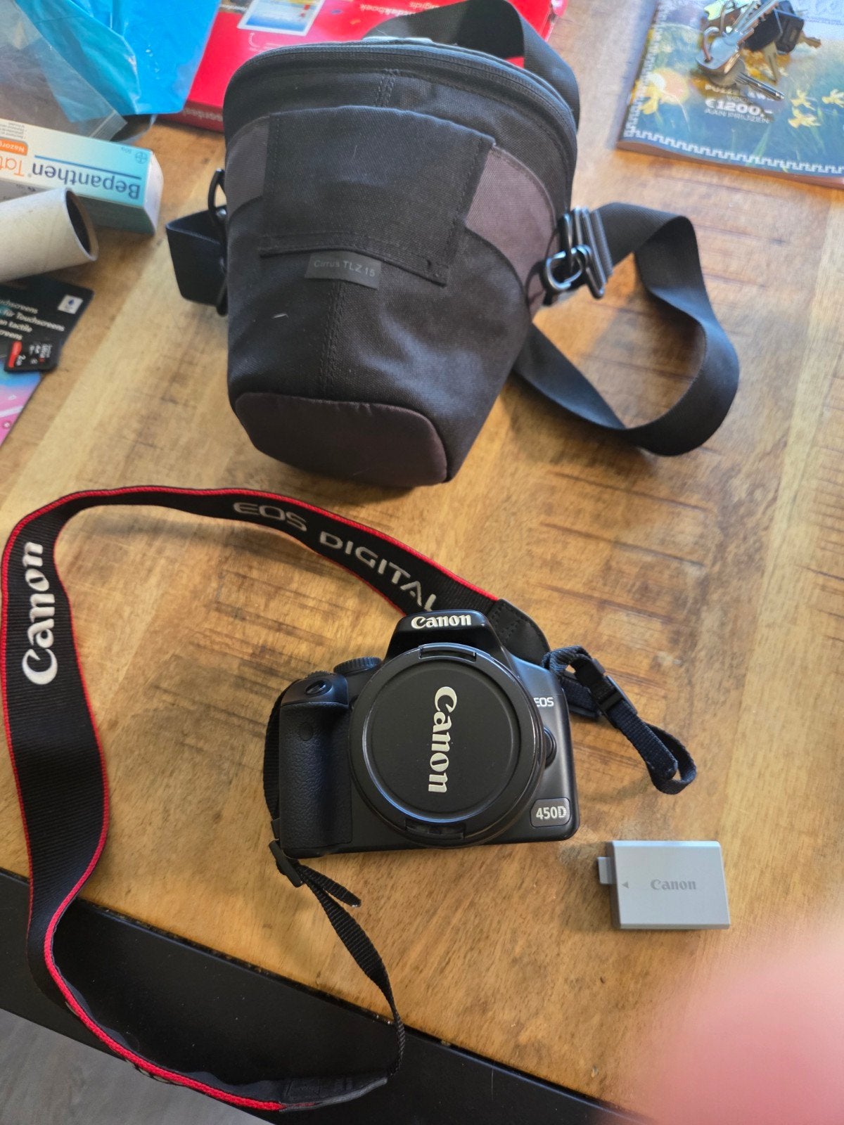 Canon EOS 450D Spiegelreflexcamera met lens en tas, Audio, Tv en Foto, Fotocamera's Digitaal, Gebruikt, Spiegelreflex, Canon, Ophalen of Verzenden