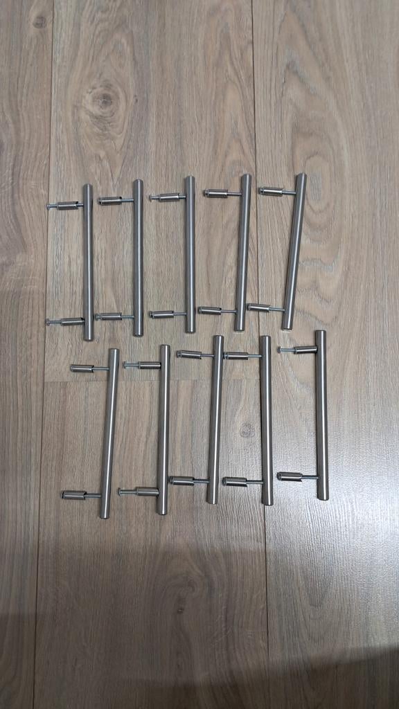 10 Handgrepen - 10 Kallrör Handgrepen Ikea - Roestvrij Staal, Overige typen, Ophalen of Verzenden, Zo goed als nieuw, Minder dan 100 cm
