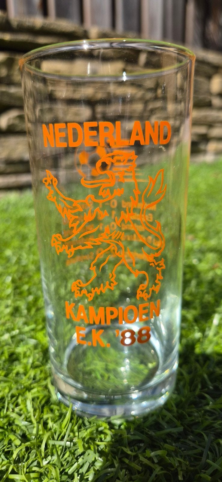 EK '88 Oranje Kampioen Glas - Nederland Voetbal, Ophalen of Verzenden, Zo goed als nieuw, Overige binnenlandse clubs, Overige typen
