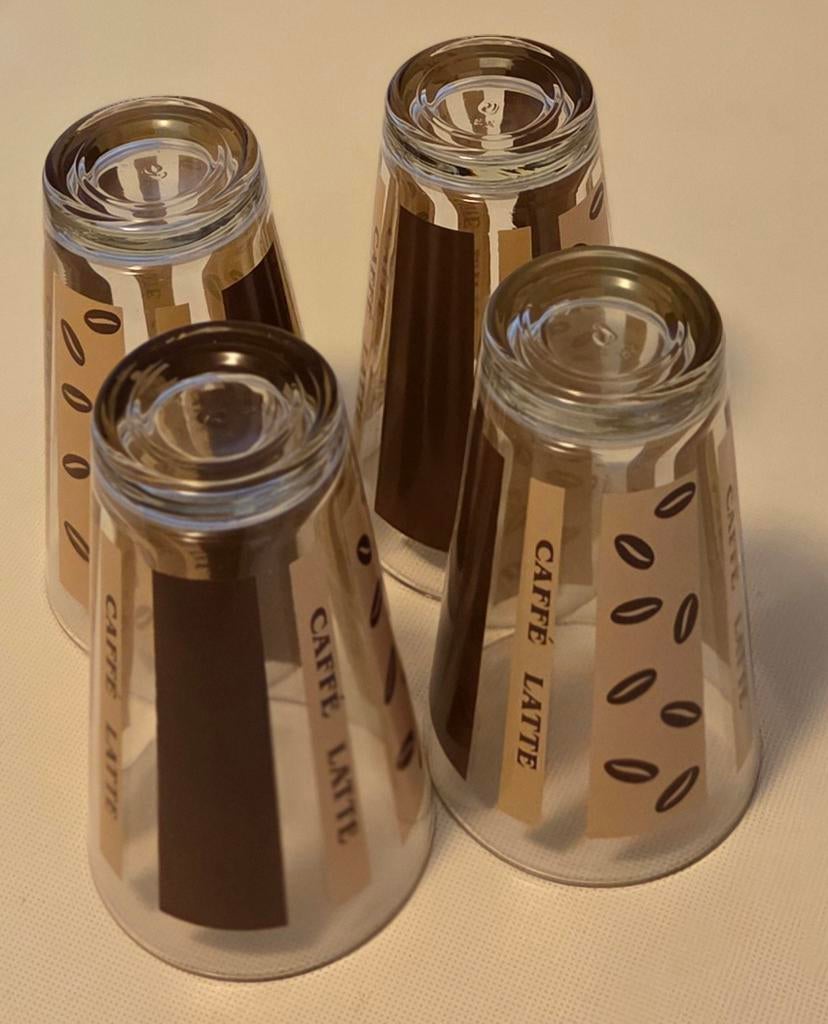 Set van 4 Caffe Latte glazen, Glas of Glazen, Ophalen of Verzenden, Overige stijlen, Glas