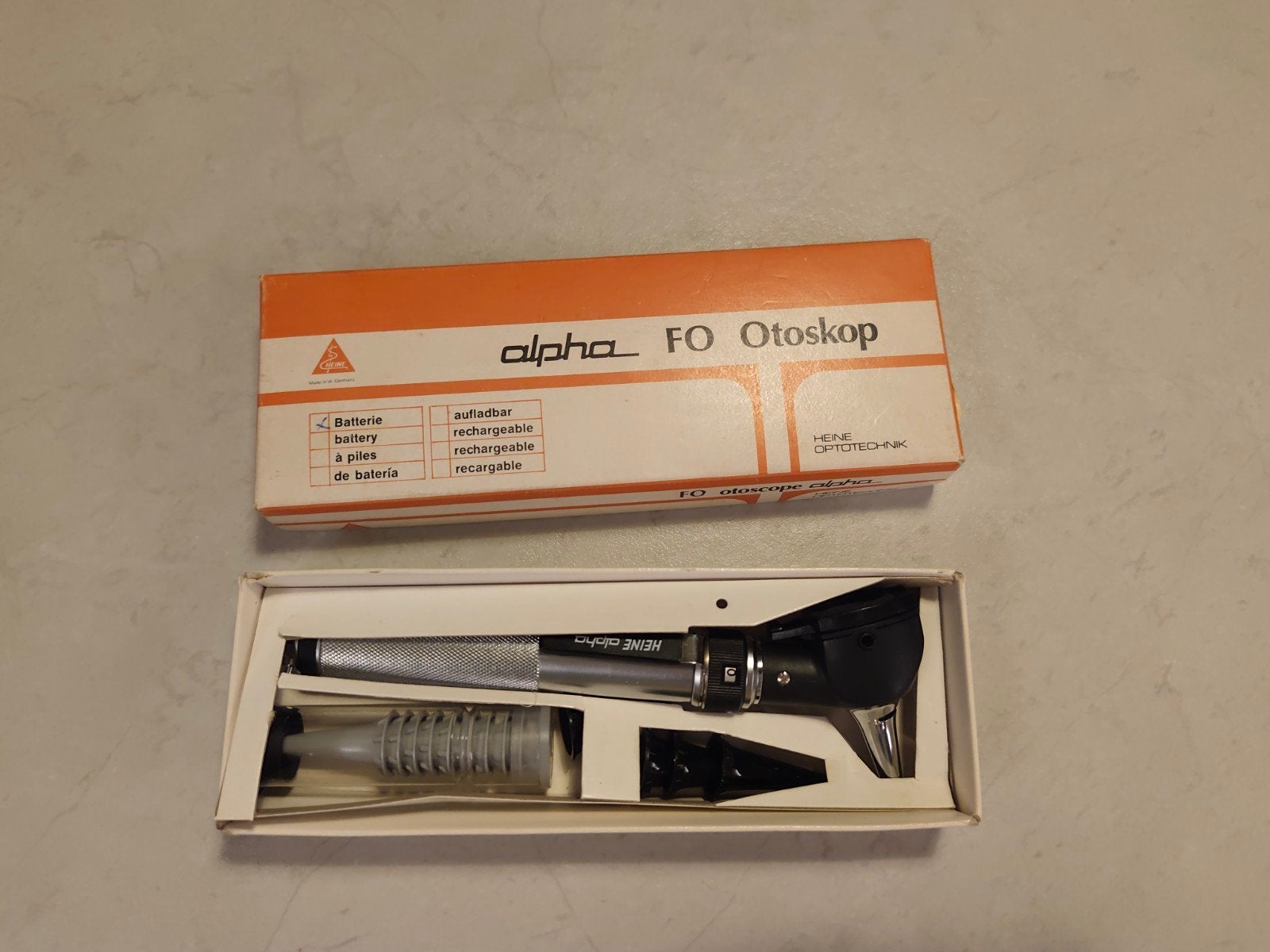 Otoscoop - batterij + licht | Heine D-01.80.122 alpha FO, Diversen, Ophalen of Verzenden, Zo goed als nieuw