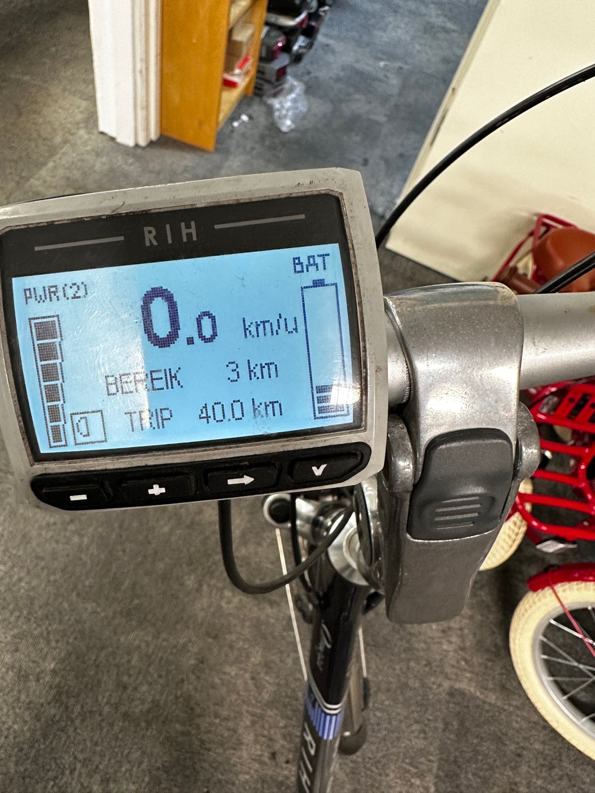RIH fietscomputer met display en bediening, Ophalen of Verzenden, Snelheidssensor, Gebruikt