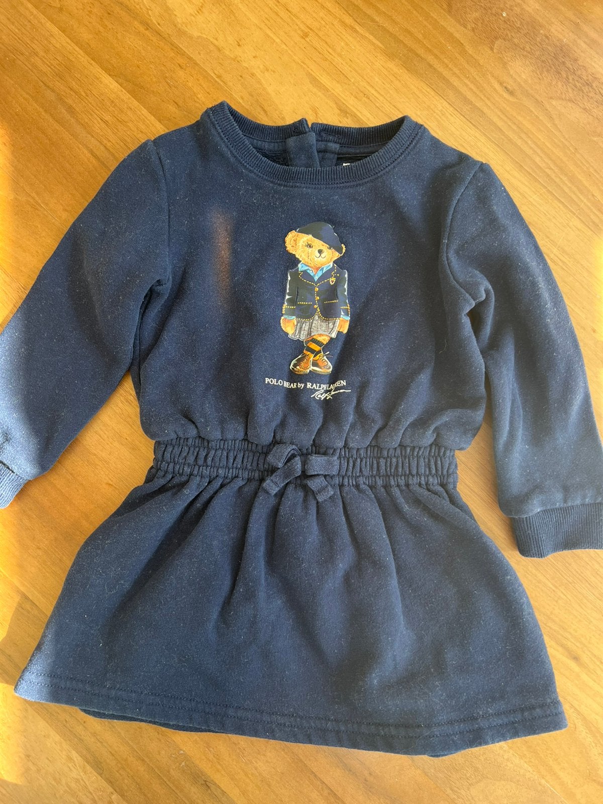 Ralph Lauren jurkje blauw 18 maanden met vlek, Ophalen of Verzenden, Zo goed als nieuw, Meisje, Jurkje of Rokje