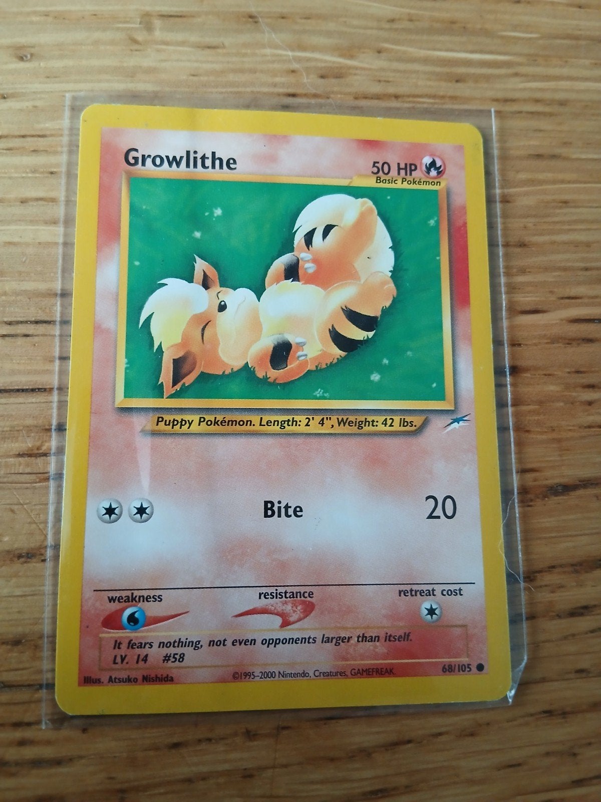 Pokémon Growlithe Kaart (68/105) - Basic Pokémon, Ophalen of Verzenden, Gebruikt, Losse kaart
