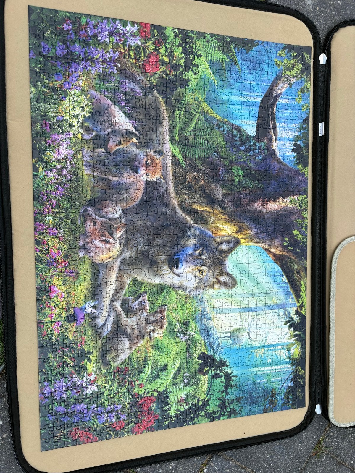 Ravensburger Legpuzzel Wolf met welpen 1000 stukjes, Ophalen of Verzenden, 500 t/m 1500 stukjes, Zo goed als nieuw, Legpuzzel