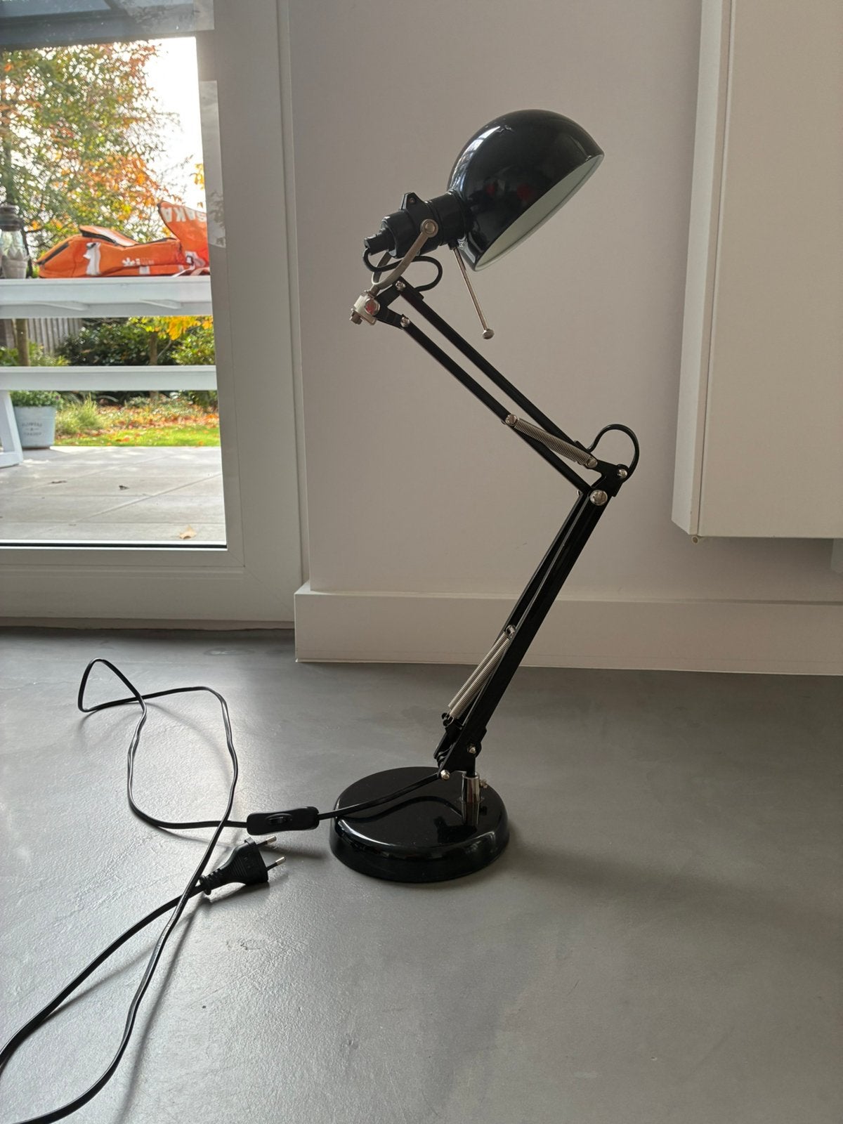 Ikea: Forsa stalen zwarte lamp, Ophalen, E14 (klein), Zo goed als nieuw, Zwart