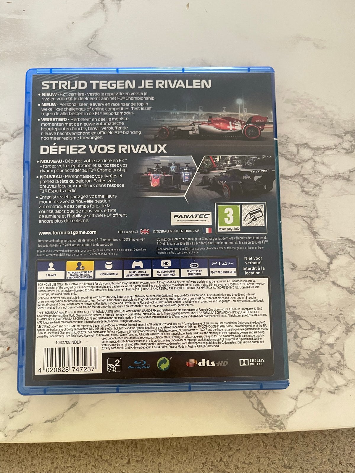 F1 2019 The Official Videogame PS4, Gebruikt, Racen en Vliegen, 2 spelers, Eén computer