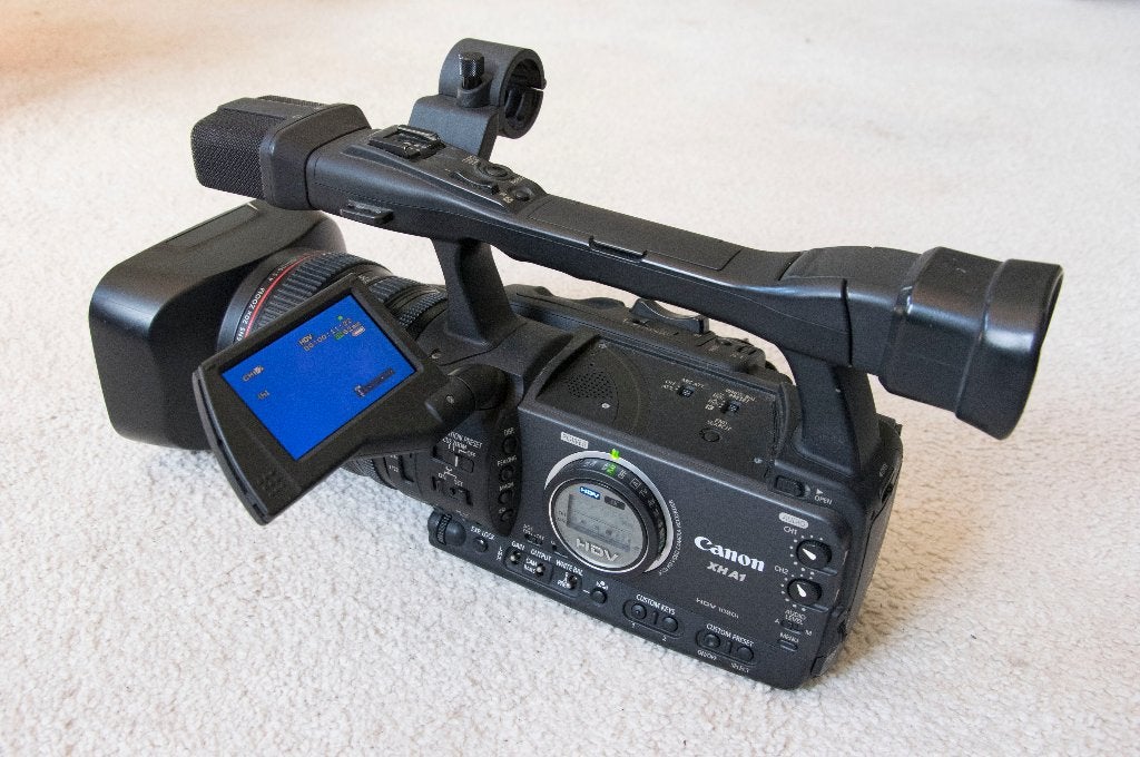 Complete set Canon XH A1 camcorder + WD-H72 groothoek conv., Mini dv, Canon, 20x of meer, Ophalen of Verzenden