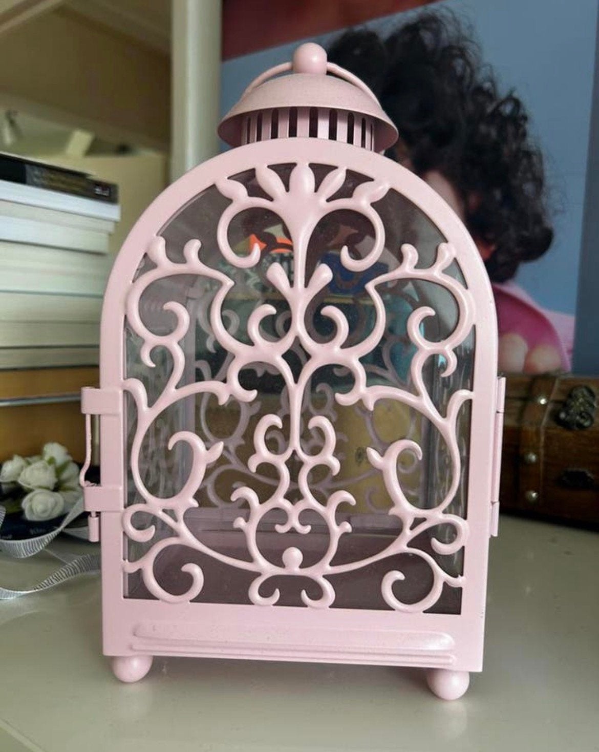 Roze kandelaar, Huis en Inrichting, Woonaccessoires | Kandelaars en Kaarsen, IKEA, Ophalen of Verzenden, Zo goed als nieuw, Roze