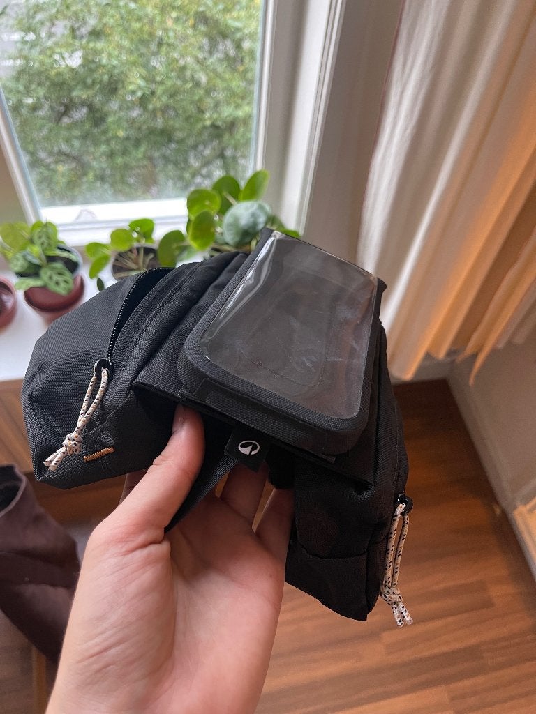 Decathlon bike bag with phone holder and 2 compartments, Ophalen of Verzenden, Zo goed als nieuw, Decathlon Rockrider