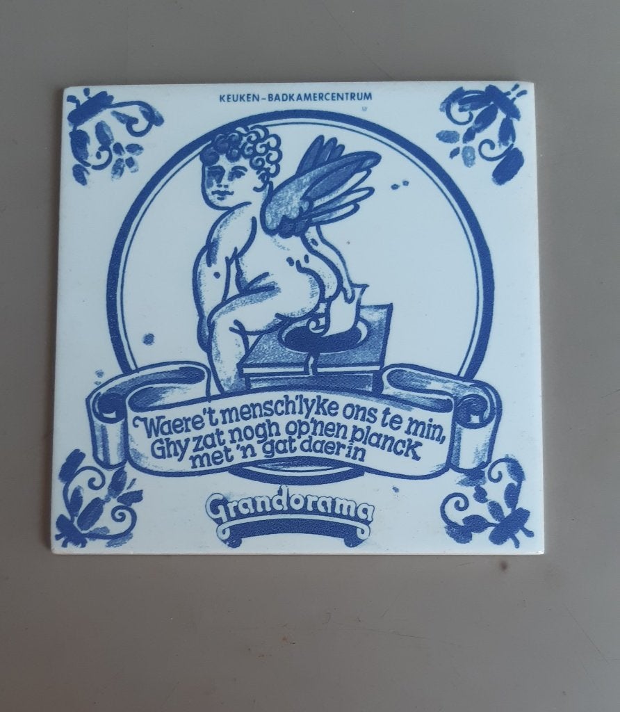 Delftsblauw tegeltje Grandorama, Antiek en Kunst, Ophalen of Verzenden