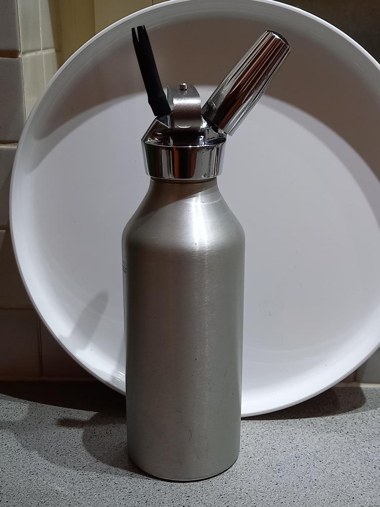 Professionele RVS Kidde Slagroomspuit 1 Liter, Ophalen of Verzenden, Gebruikt, Metaal