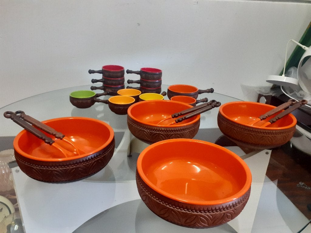 Emsa schalen schaal kom oranje jaren 70 vintage design retro, Kunststof, Gebruikt, ?, Emsa