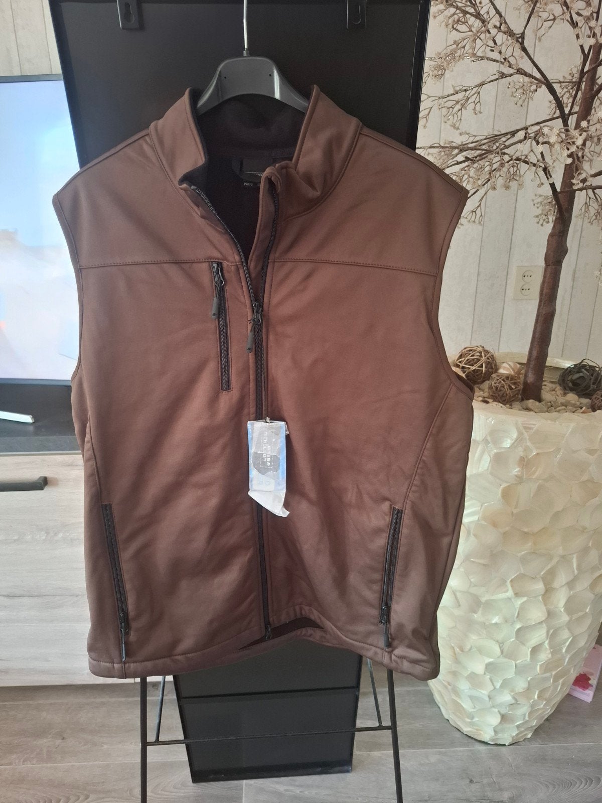 Nieuw bruin heren bodywarmer met rits, Ophalen of Verzenden, Nieuw, Bruin