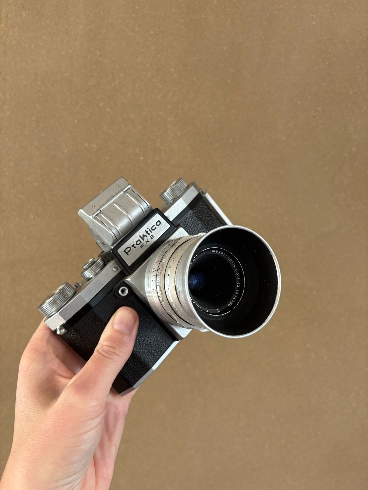 Praktica FX-2 + Meyer-Optik 50mm + B+W zonnekap, Audio, Tv en Foto, Ophalen of Verzenden, Gebruikt, Spiegelreflex, Overige Merken